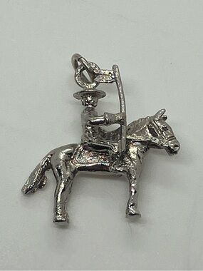 Vtg Sterling RCMP Mountie on Horse 925 Silver Charm Heavy 5g
